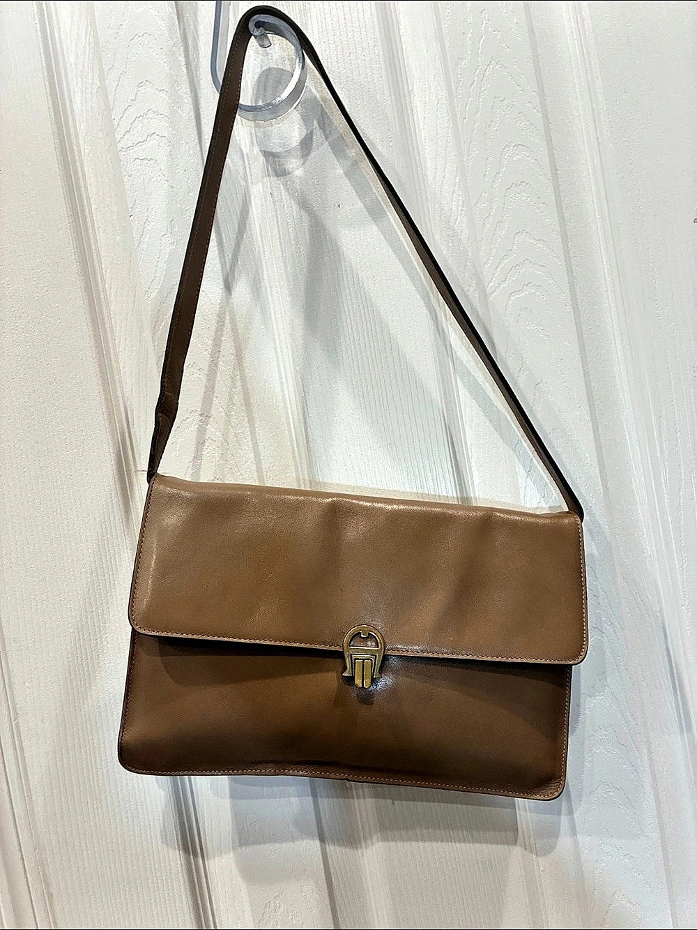 Etienne Aigner Brown Leather-Look Shoulder Bag